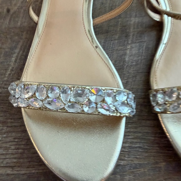 Jewel Badgley Mischka Gold Embellished Flat sandals - Picture 4 of 5